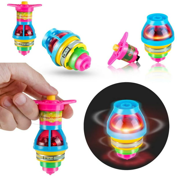 Kids Wooden Spinning Tops Funny Educational Painted Gyro Toy Peg-top WE